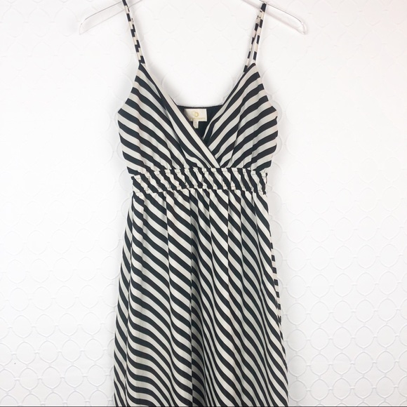 C.C. Black & White Striped Maxi Dress Festival XS - Picture 6 of 7